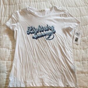 47 White and Blue Lightning Tee